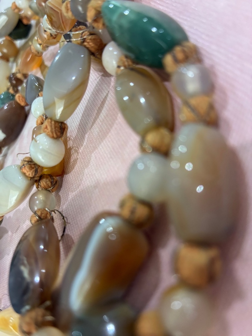 Boho Multi-Color Agate Bead Necklace - Unbranded View 6
